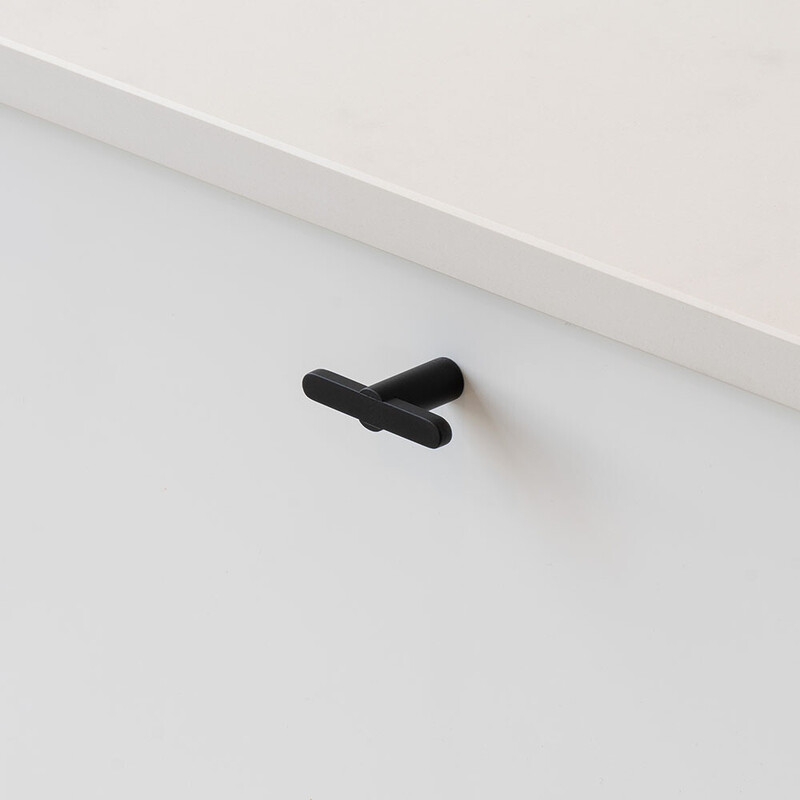 Knop T Flow - Mat Zwart