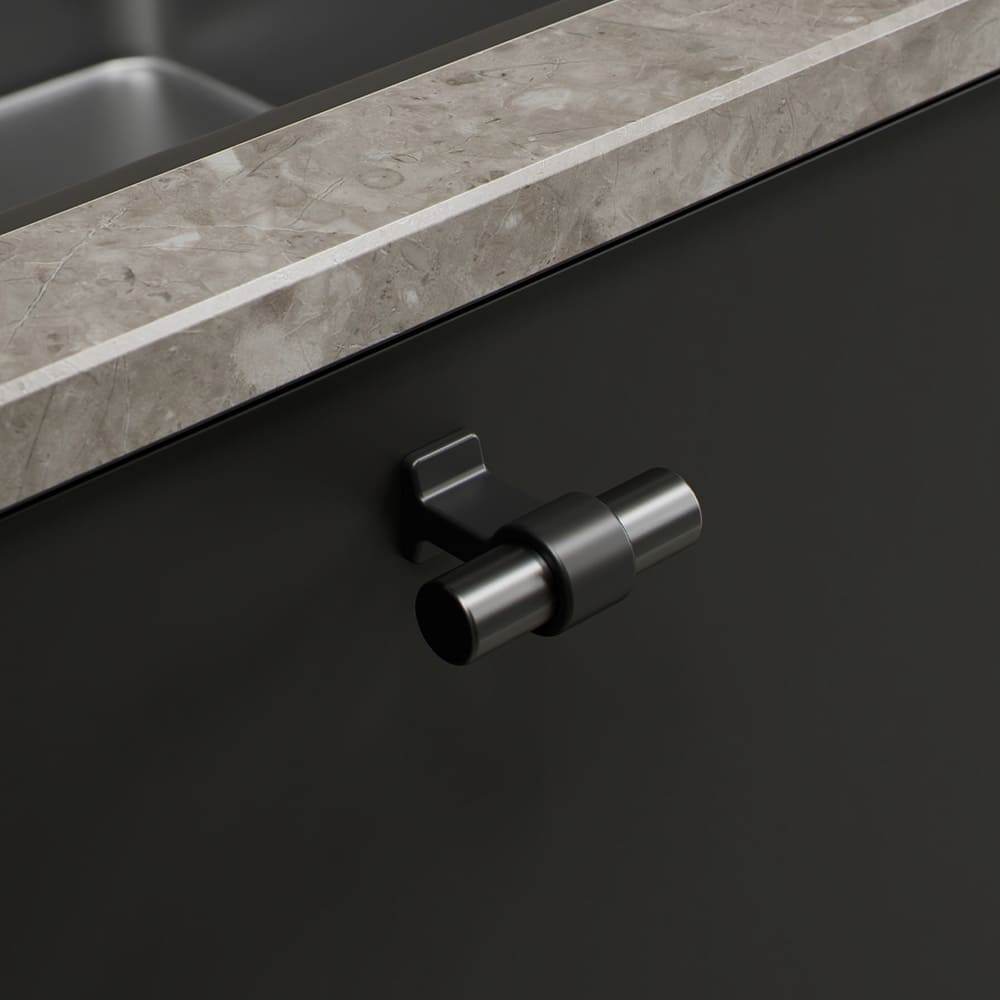 Knop T Bond - Mat Zwart