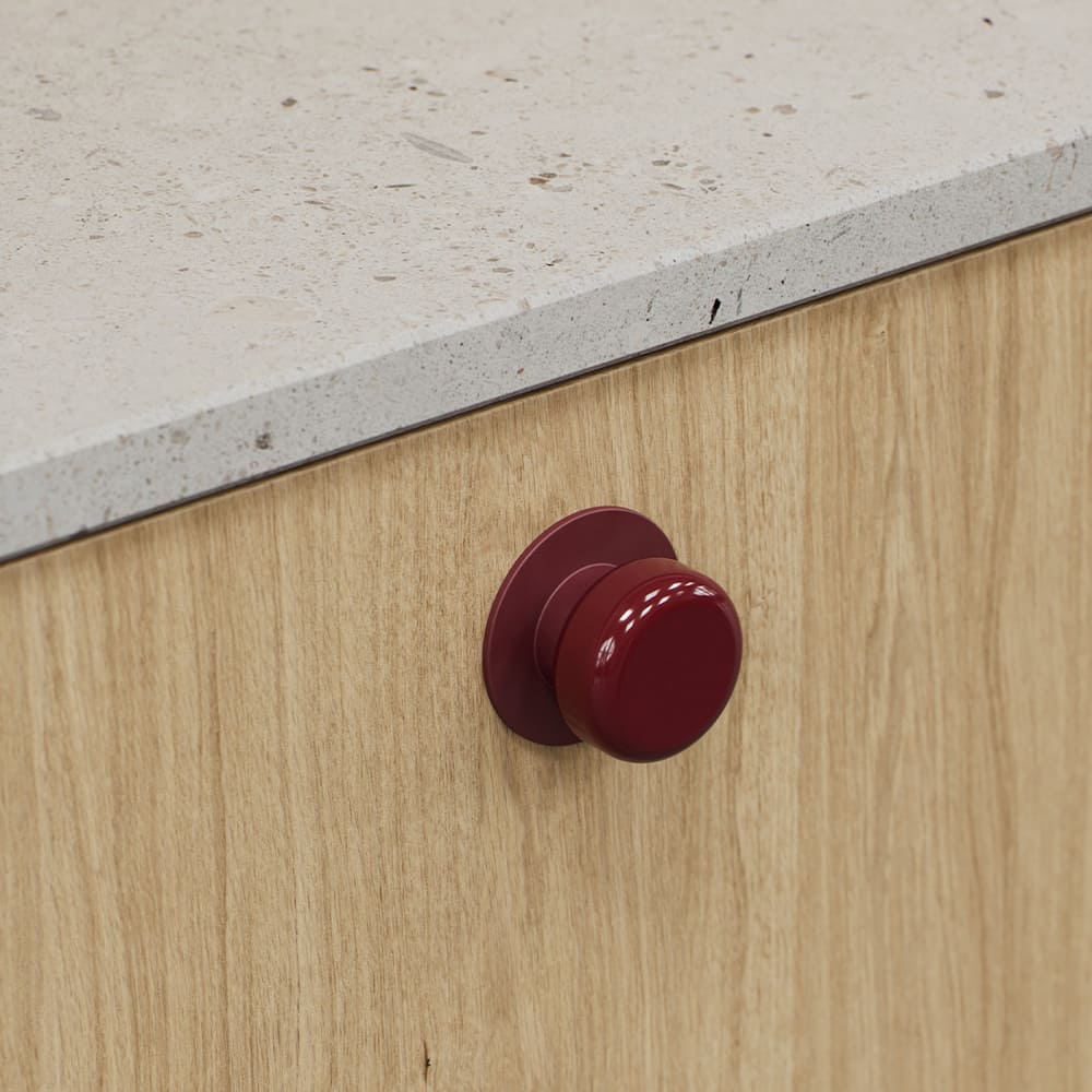Knop Colette - 50mm - Glossy Maroon Red