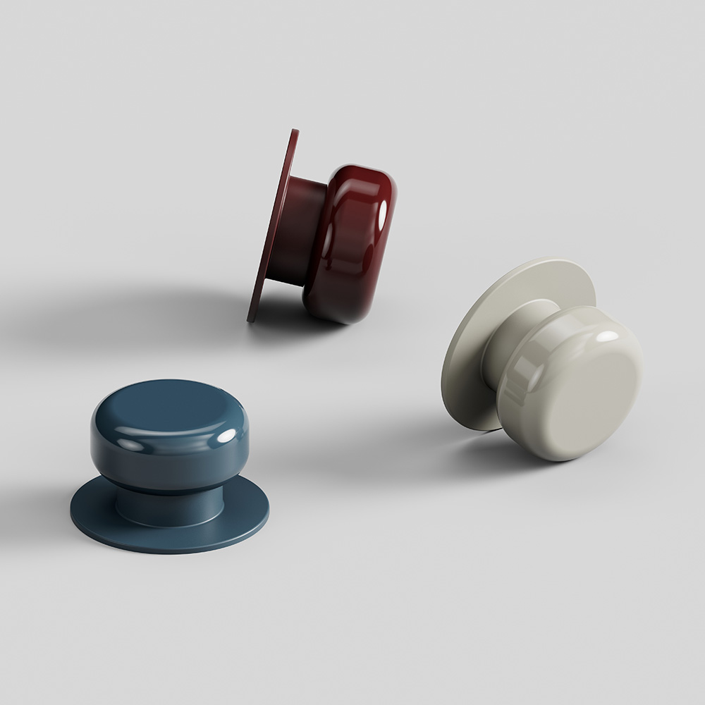 Knop Colette - 50mm - Glossy Maroon Red
