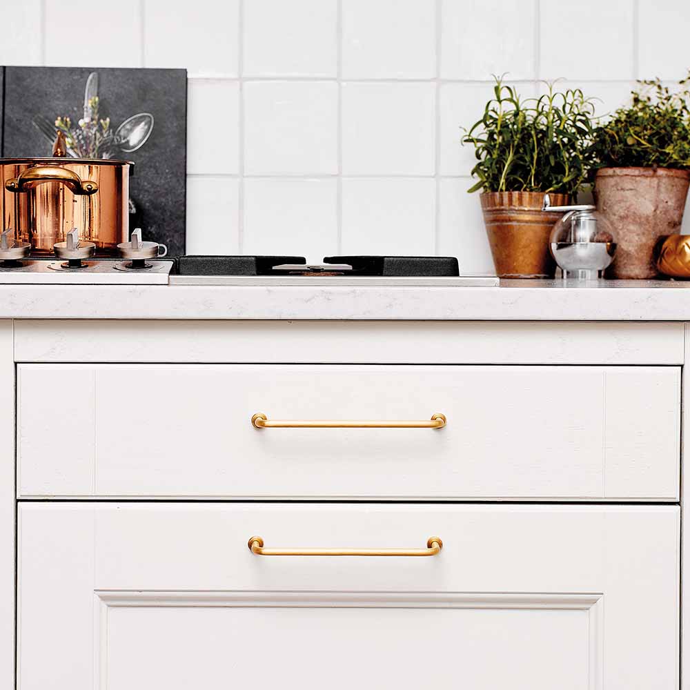 Handgreep Lounge - 160mm - Geborsteld Messing