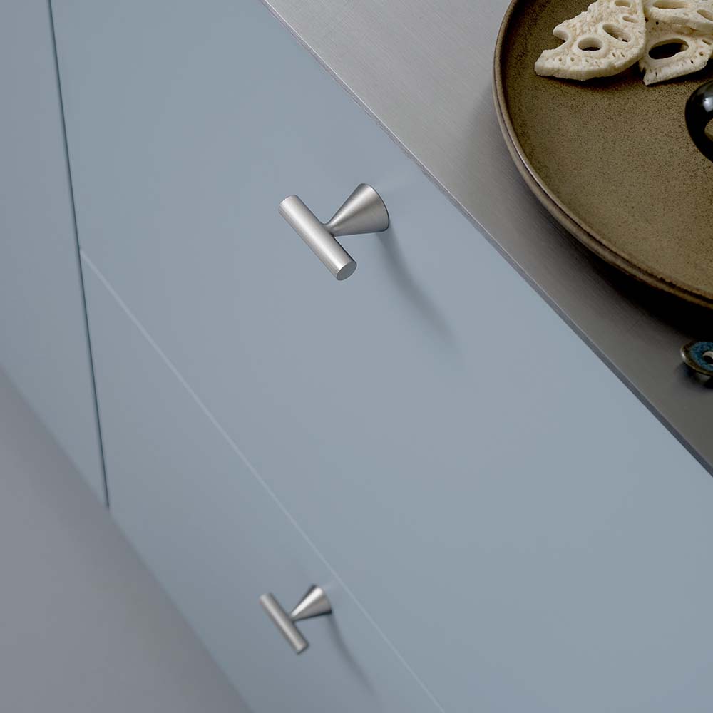 Knop T Delta - Mat Zwart