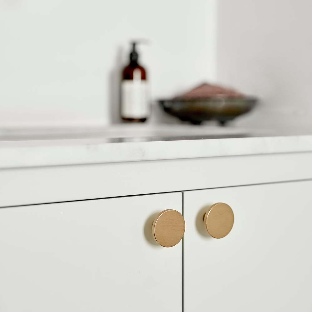 Knop Plato - Geborsteld Messing