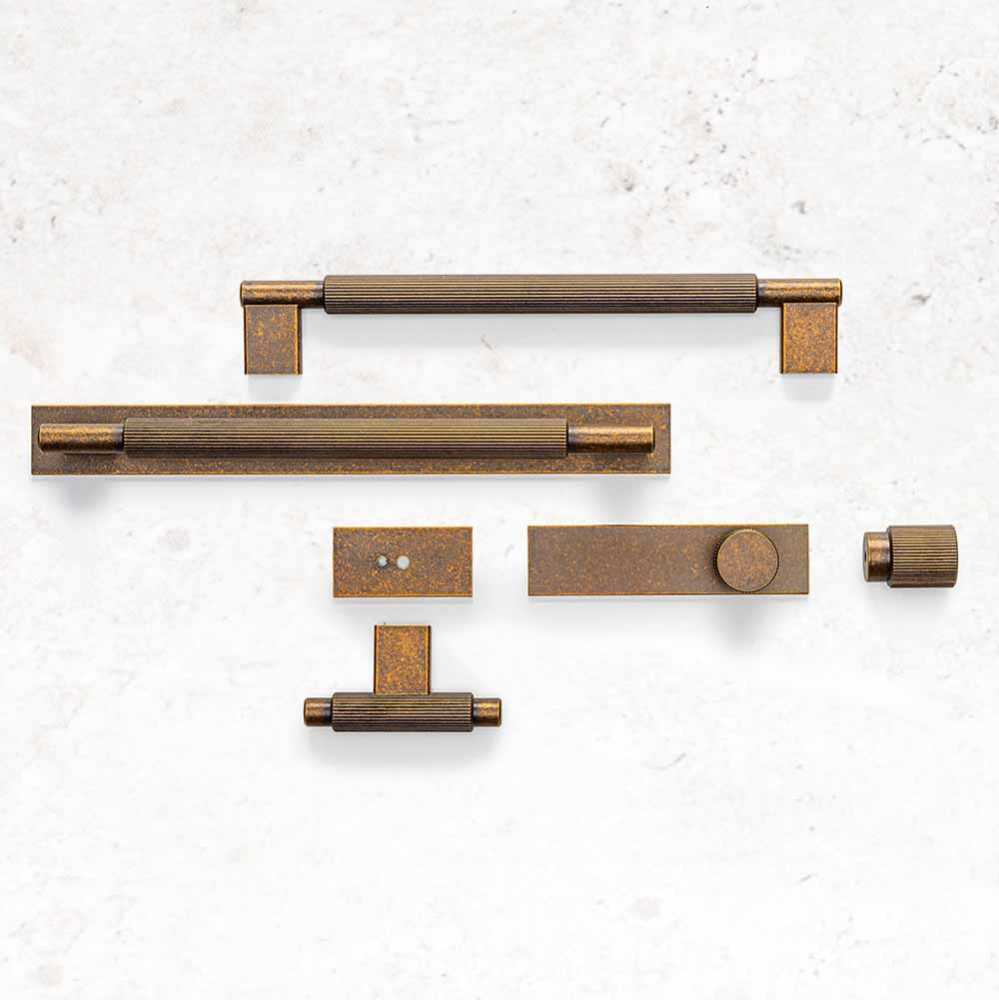 Handgreep Arpa/Achterplaat - 192mm - Antiek Messing