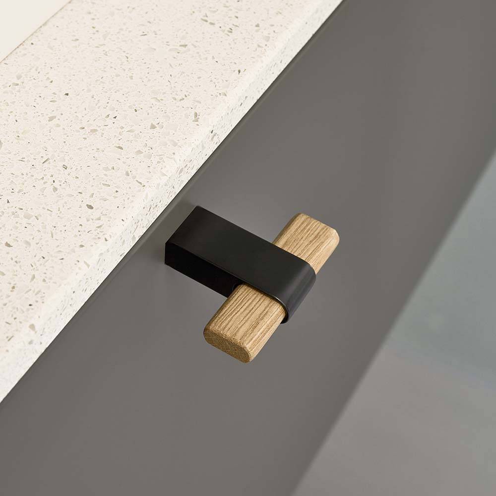 Knop T Crossing - Eiken/Zwart