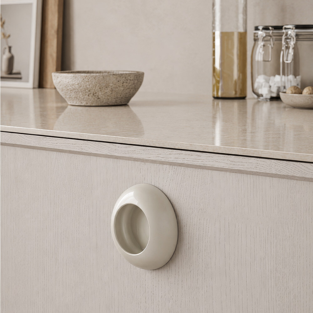 Handgreep Cup - 73mm - Glossy Dusty Creme
