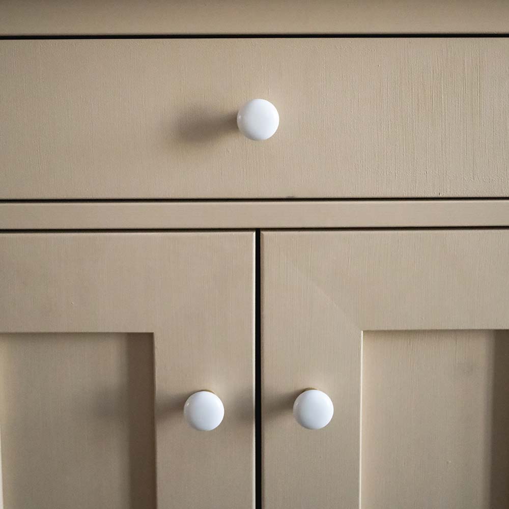 Knop 24136 - Wit/Messing