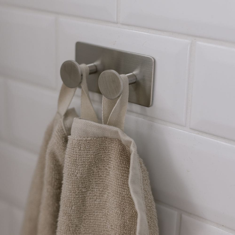 Handdoekhaak Base 210 2-Haak - Geborsteld RVS