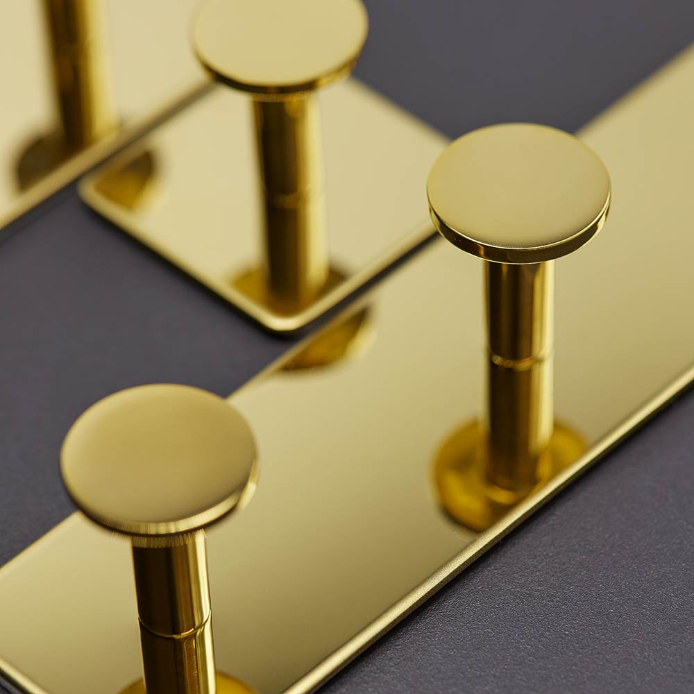 Handdoekhaak Base 210 3-Haak - Goud Gepolijst