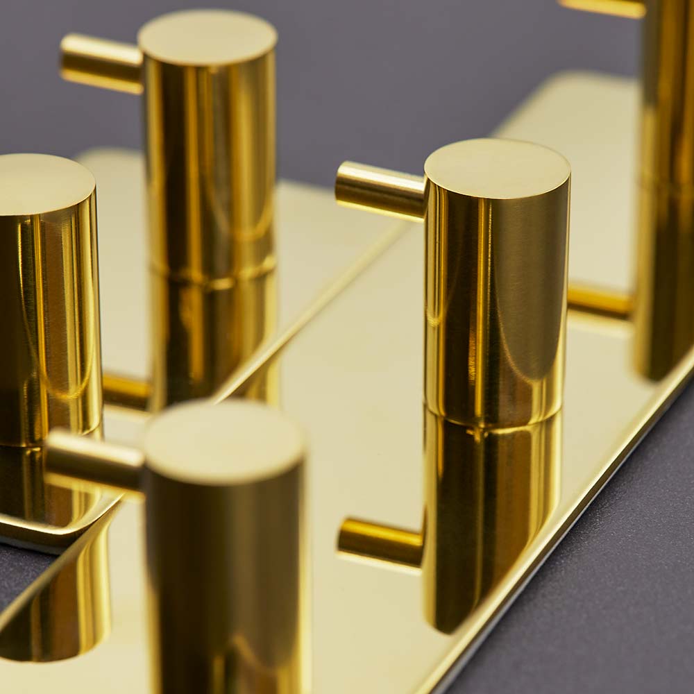 Handdoekhaak Base 220 3-Haak - Goud Gepolijst
