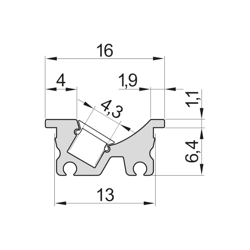 LED-Profiel 8112 - 2000mm - Zwart