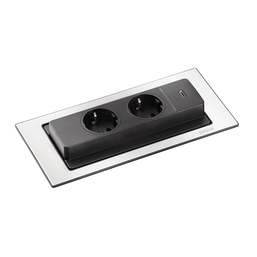 Stopcontact Backflip 2 & 1 USB-C - RVS Look
