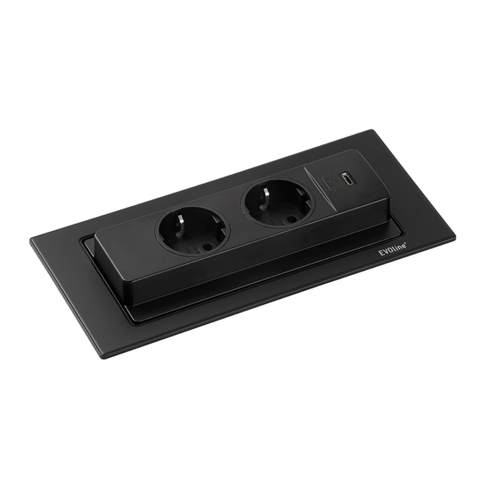 Stopcontact Backflip 2 & 1 USB-C - Mat Zwart