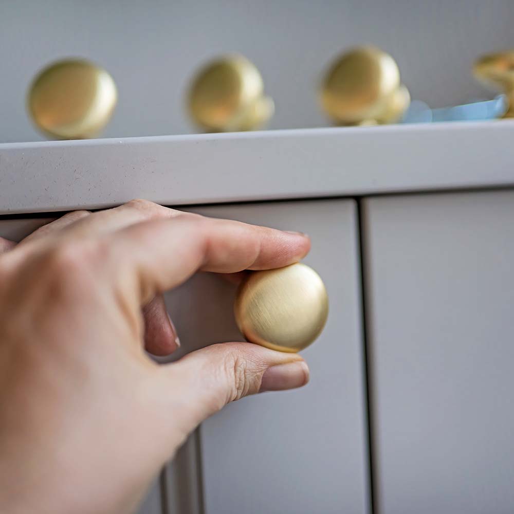 Knop Duke - 32mm - Geborsteld Messing