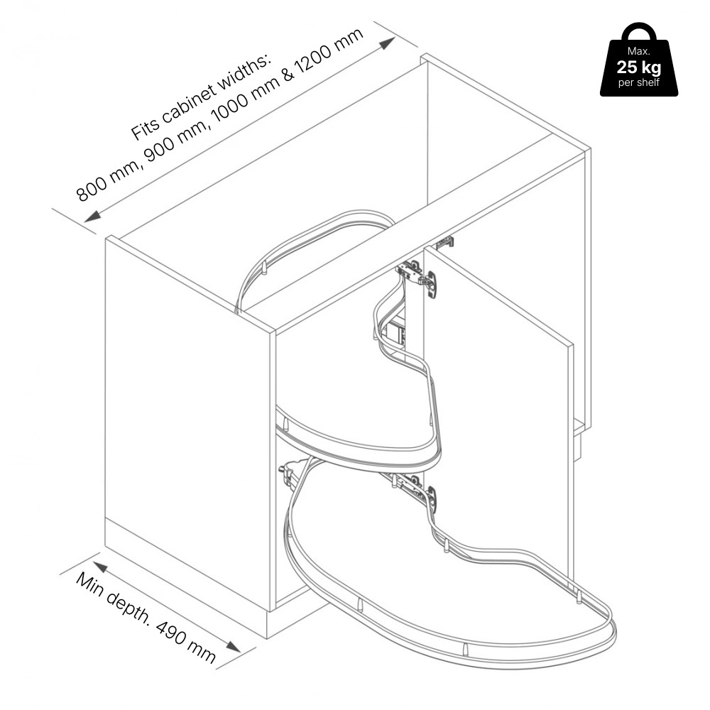Hoekkast Caroussel - Cornerstone Maxx