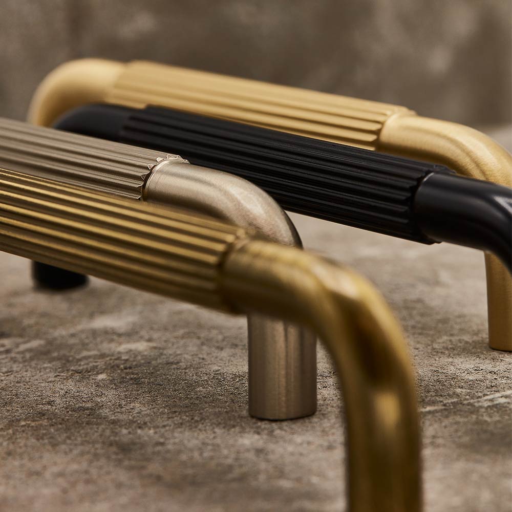 Handgreep Helix Stripe/Achterplaat - Mat Zwart