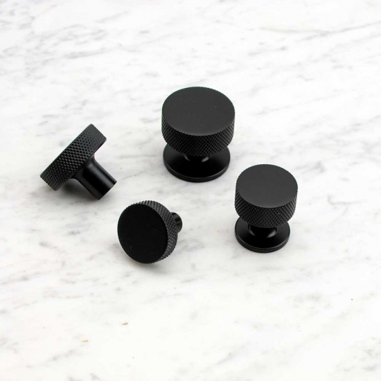 Knop Crest - Mat Zwart