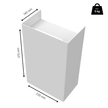 Wandgemonteerd Afvalbak Hold - 9L - Wit