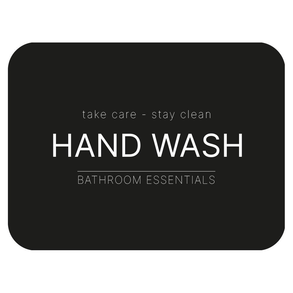 Zelfklevend Etiket - Hand Wash - Matzwart