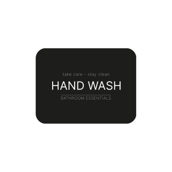 Zelfklevend Etiket - Hand Wash - Matzwart