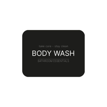 Zelfklevend Etiket - Body Wash - Matzwart