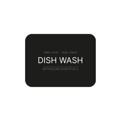 Zelfklevend Etiket - Dish Wash - Matzwart in de groep Badkamer Accessoires / Toon alle badkamer accessoires / Zeepdispensers & Zeeppompje bij Beslag Online (10106-BO)