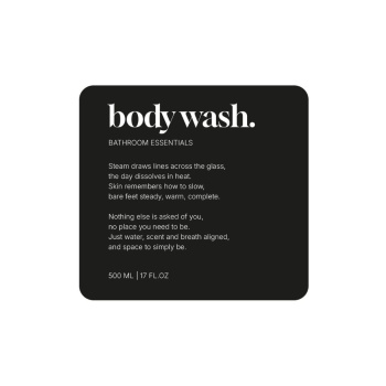 Zelfklevend Etiket Premium - Body Wash - Matzwart