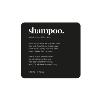 Zelfklevend Etiket Premium - Shampoo - Matzwart