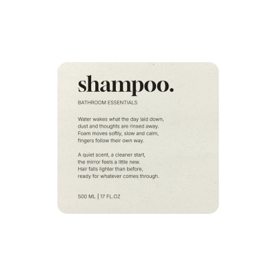 Zelfklevend Etiket Premium - Shampoo - Beige in de groep Badkamer Accessoires / Toon alle badkamer accessoires / Zeepdispensers & Zeeppompje bij Beslag Online (10189-BO)