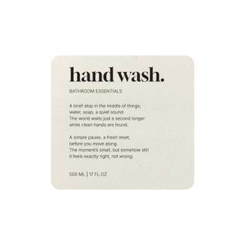 Zelfklevend Etiket Premium - Hand Wash - Beige
