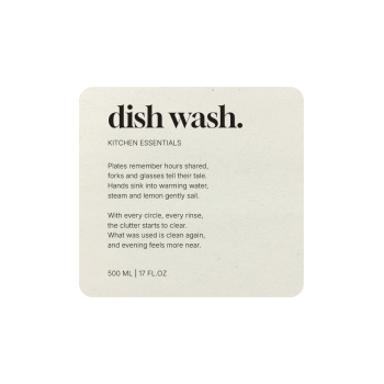 Zelfklevend Etiket Premium - Dish Wash - Beige