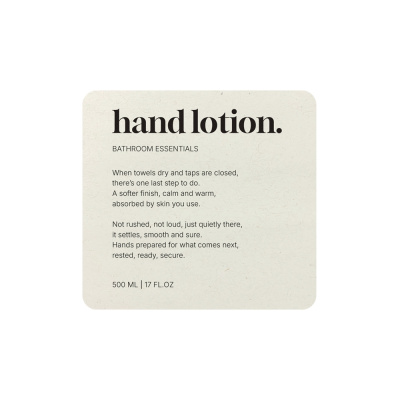 Zelfklevend Etiket Premium - Hand Lotion - Beige in de groep Badkamer Accessoires / Toon alle badkamer accessoires / Zeepdispensers & Zeeppompje bij Beslag Online (10193-BO)