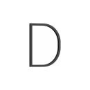 Huisletter Contemporary - D - Zwart