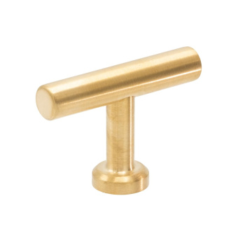 Knop T Viva - Geborsteld Onbehandeld Messing