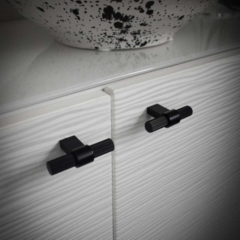 Knop T Helix Stripe - Mat Zwart