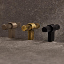 Knop T Helix Stripe - RVS Afwerking