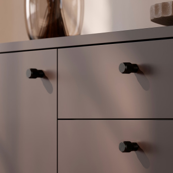 Knop Brooklyn Ø20mm - Geborsteld Zwart