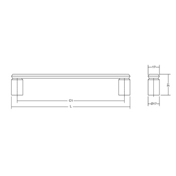 Handgreep Fase cc160mm - Geborsteld Zwart