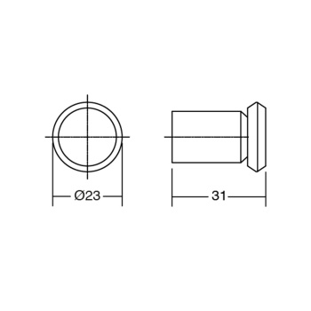 Knop Fase Ø23mm - Donker Geborsteld Messing