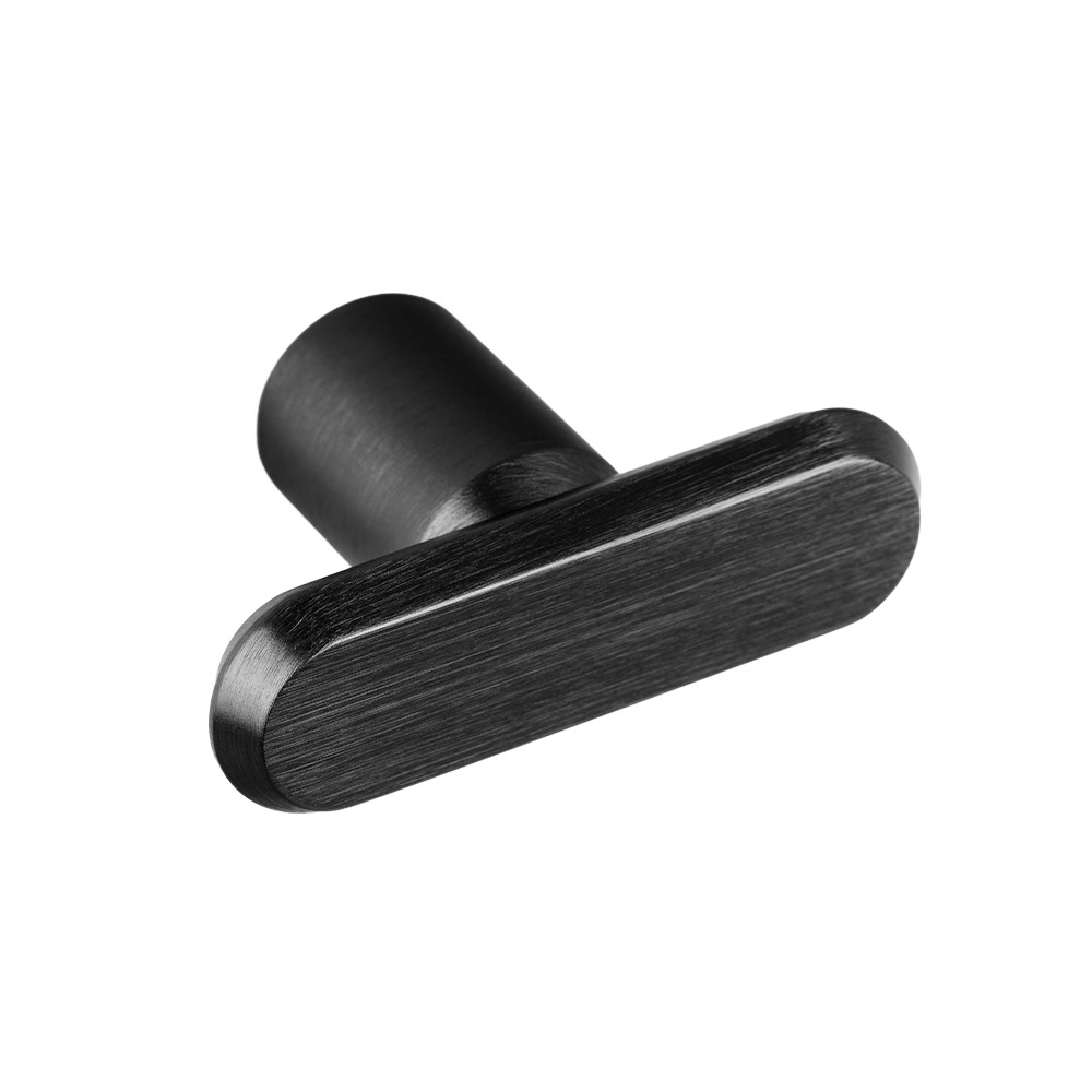 Knop T Fase - Geborsteld Zwart