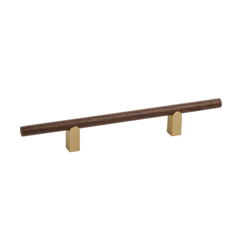 Handgreep Kumo Wood - Walnoot/Geborsteld Messing