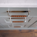 Handgreep Royal Deluxe - 128mm - Vernikkeld/Bruin Leer