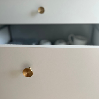 Knop Sture - 28mm - Geborsteld Onbehandeld Messing