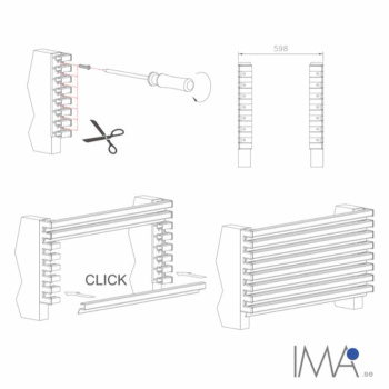 Ventilatierooster - 598x125 - Mat Zwart