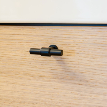 Knop T-type - Matzwart
