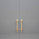 Handgreep Uniform - 128mm - Geborsteld Onbehandeld Messing