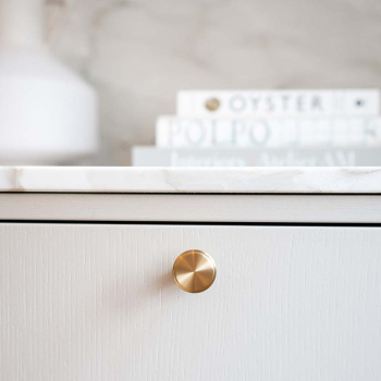 Knop Uno - Geborsteld Onbehandeld Messing