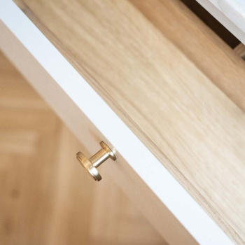 Knop Uno - Geborsteld Onbehandeld Messing