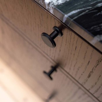 Knop Uno - Mat Zwart