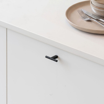 Knop T Petit - Mat Zwart